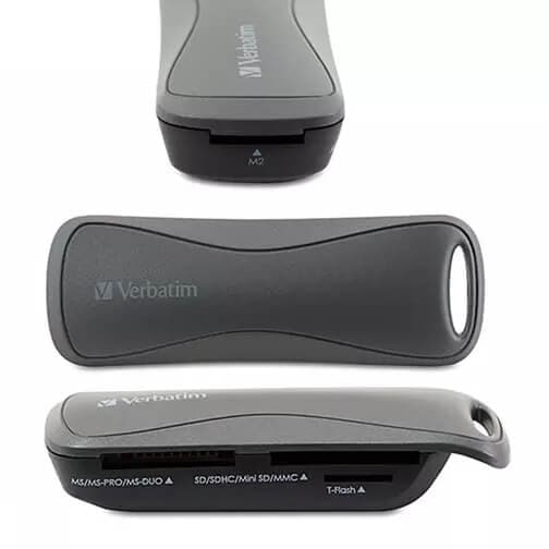 VERBATIM USB 2.0 SD MEMORY STICK POCKET CARD READER, GRAPHITE