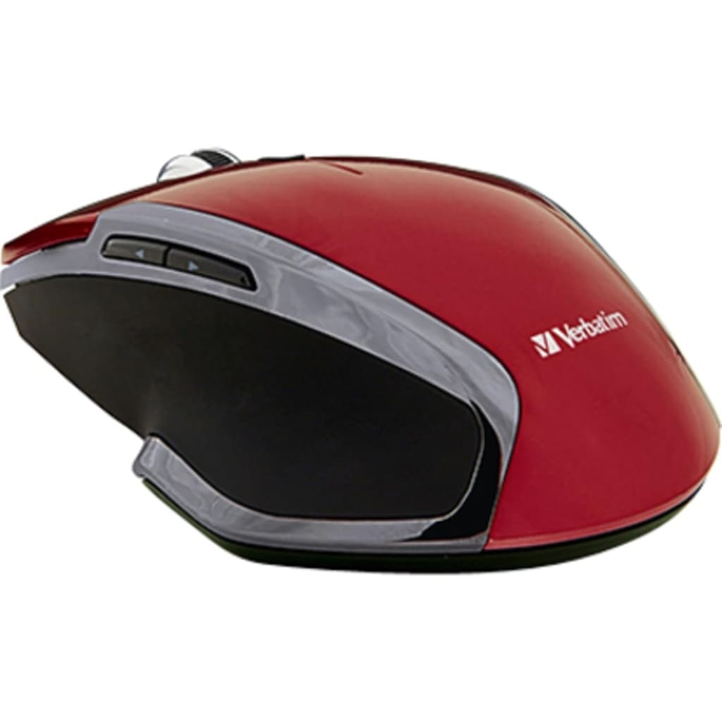 MOUSE INALÁMBRICO DELUXE PARA NOTEBOOK, CON 6 BOTONES Y LED AZUL - ROJO