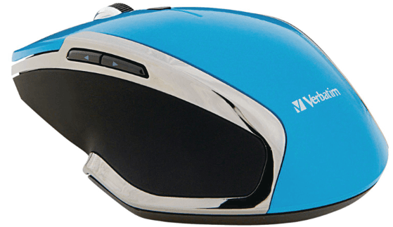 MOUSE INALÁMBRICO DELUXE PARA NOTEBOOK, CON 6 BOTONES Y LED AZUL - AZUL