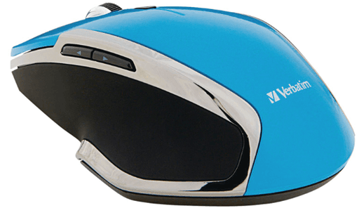 MOUSE INALÁMBRICO DELUXE PARA NOTEBOOK, CON 6 BOTONES Y LED AZUL - AZUL