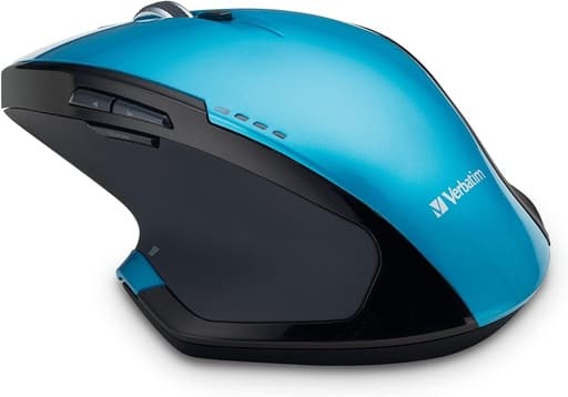 MOUSE INALÁMBRICO DELUXE PARA NOTEBOOK, CON 6 BOTONES Y LED AZUL - AZUL