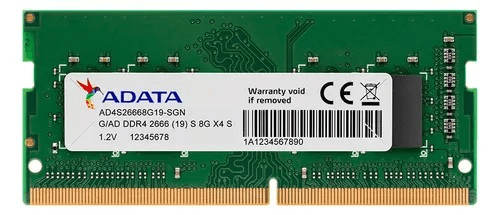 MEMORIA RAM ADATA PREMIER DDR4, 2666MHZ, 8GB,SO-DIMM
